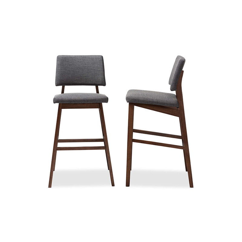 Corrigan Studio® Dublin Light Gray Fabric Upholstered And Walnut